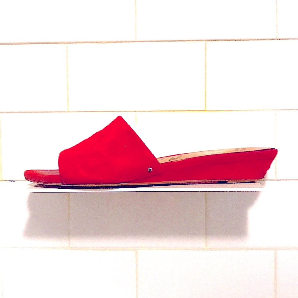 Sam Edelman Liliana Red Spring Summer Suede Slides with Box